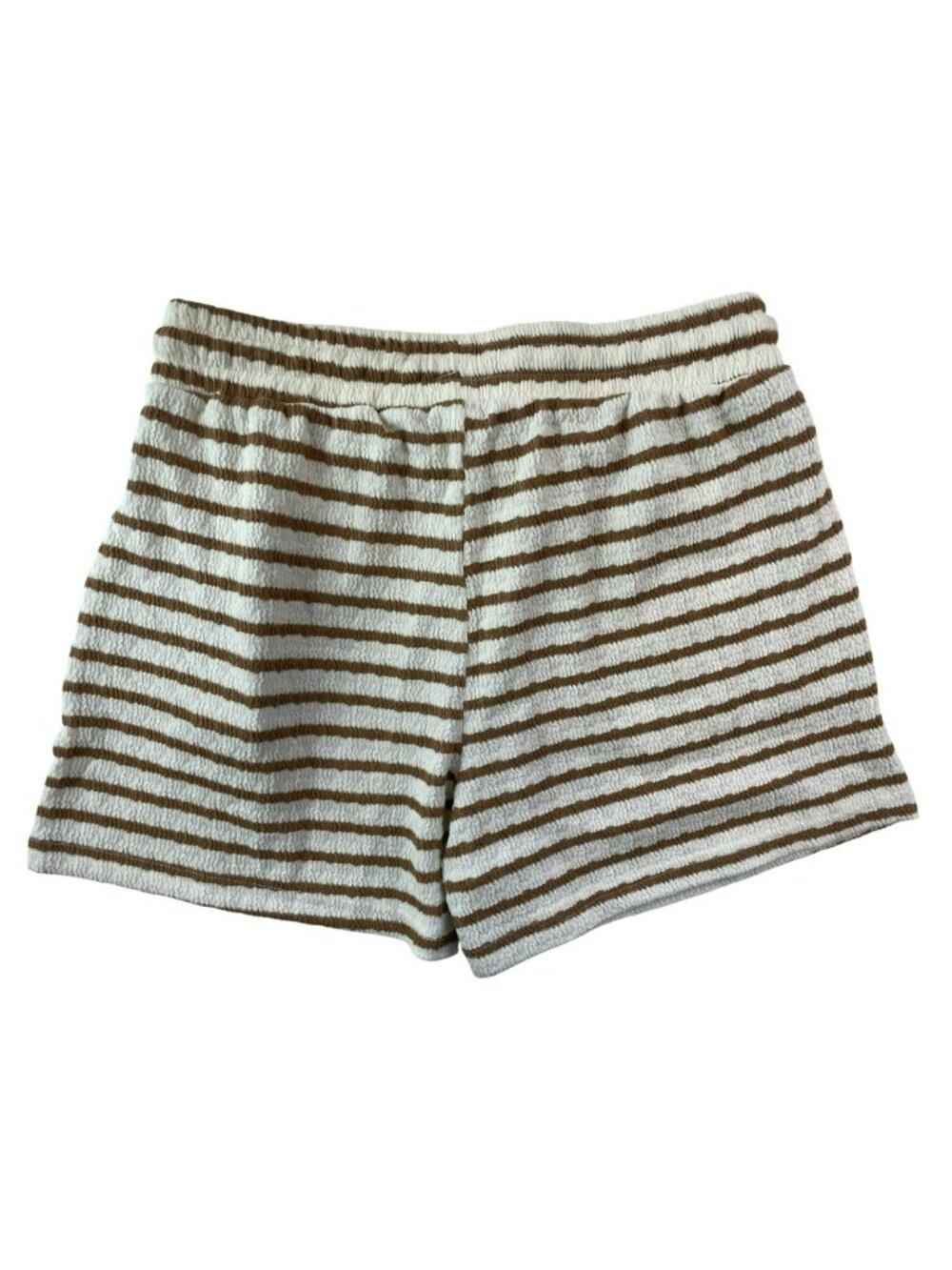 Marion 2-PIECE-SET Brown White Textured Top & Shorts Lounge Set Wmn's Size L NWT - Picture 7 of 12